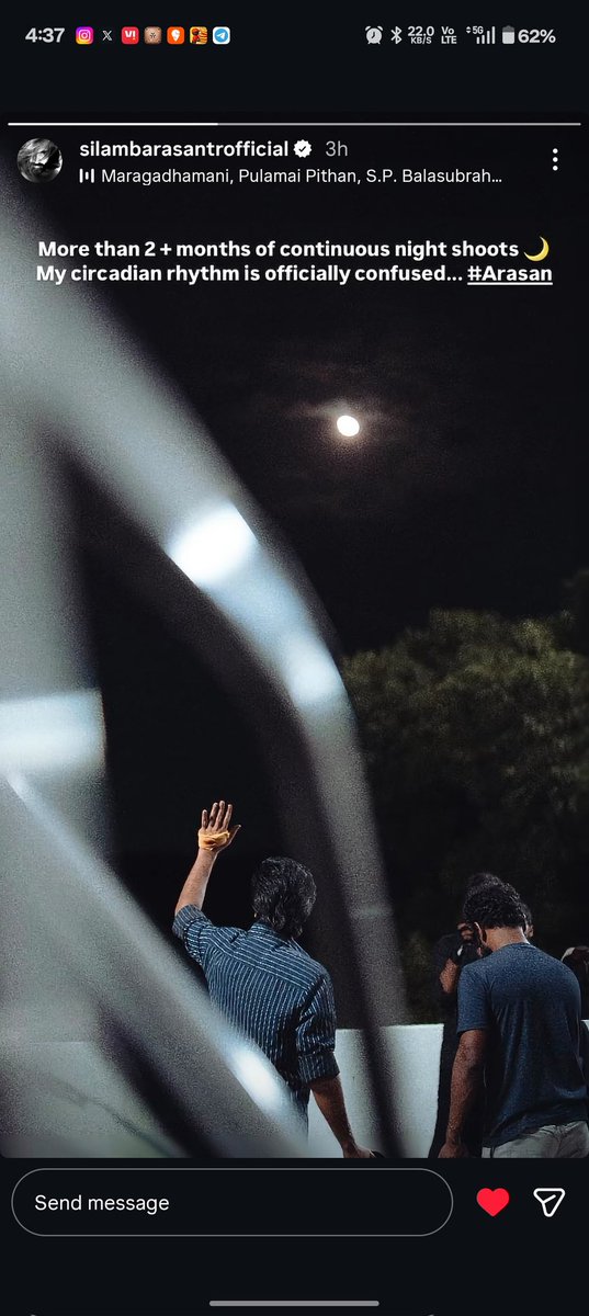 mohanSTRDA's tweet photo. Non stop continuous shooting 
#Arasan gonna break all the record 💥💥💥💥💥
#SilambarasanTR #Simbu #STR @SilambarasanTR_ @theVcreations @anirudhofficial #Anirudh https://t.co/d5aLlS2MgK