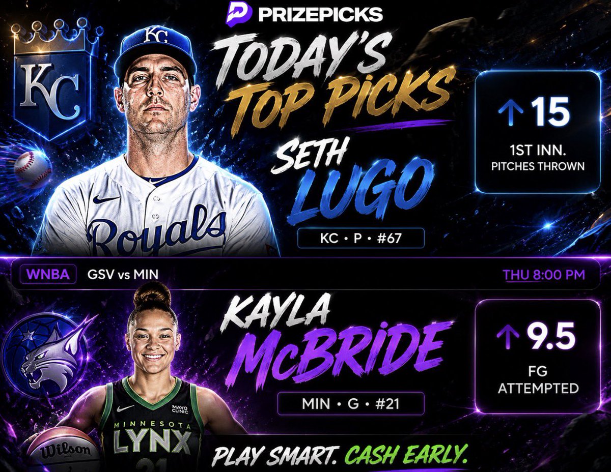 BestBets__'s tweet photo. Seth Lugo &amp; Kayla McBride do it for the community 📊📈

#BestBets | #PrizePicks | #MLB | #WNBA https://t.co/rNEAHVcI7K