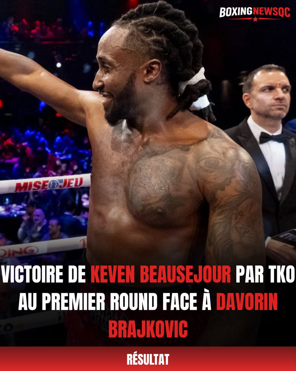 BoxingNewsQC's tweet photo. QUICK WORK POUR BEAUSEJOUR 💨

Pour son troisième combat chez les professionnels, Keven Beausejour n’a pas eu à travailler longtemps : il a démoli son adversaire avec un puissant coup au corps dès le premier round.

#RamirezRichards | #BoxingNewsQC https://t.co/H8cPISVeOU