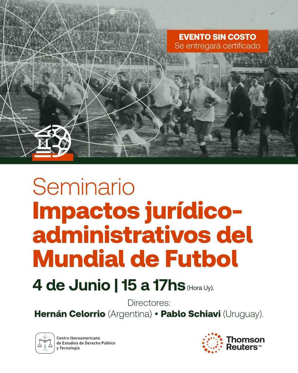 PabloSchiavi's tweet photo. 🏆⚽️ Agradecemos especialmente a los conferencistas y a los asistentes de toda Iberoamérica que participaron en el Seminario Internacional, organizado por @LawTecno en colaboración con @TRUruguay, que abordó los impactos jurídicos-administrativos Copa Mundial de la @FIFAcom 2026™.