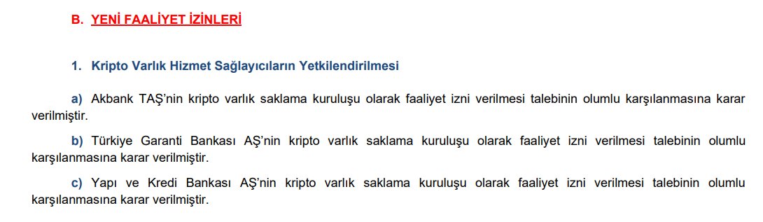 finxbist's tweet photo. SPK; Akbank, Garanti Bankası ve Yapı ve Kredi Bankasına kripto varlık saklama kuruluşu olarak faaliyet iznini onayladı. #AKBNK #GARAN #YKBNK #XBANK #BTC #XRP #ETH #CRYPTOCURRENCY https://t.co/acJ6XWUjv1