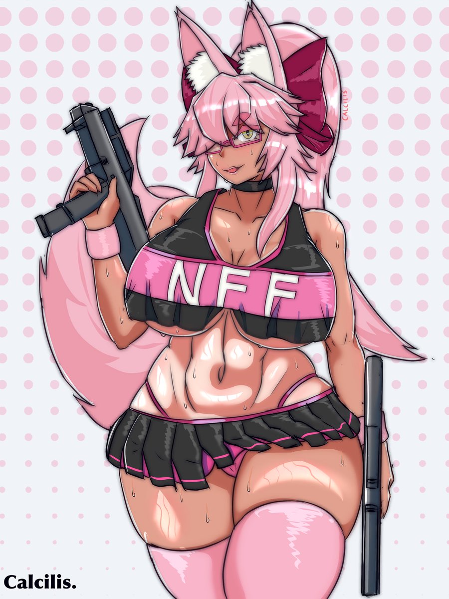 Caldrawsagain's tweet photo. Cheerleader Koyan Light part 2

Instead of Pom Poms, she gets two FMG-9. (Which I drew them badly)

I'm not that good at drawing clothes, maybe other artist can draw this better https://t.co/g4etfGTSdd