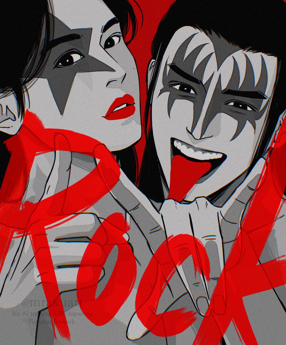 mraxuart's tweet photo. 6/9 ロックの日の温周🎸

大好きなハードロックバンドをイメージした過去絵です！ https://t.co/VChNNrEols