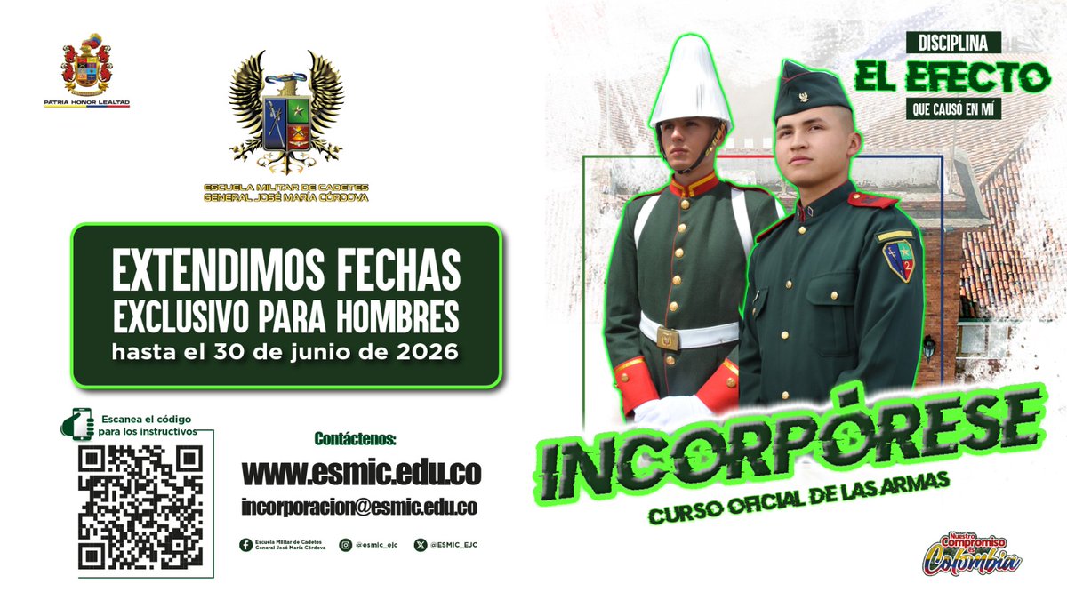 ESMIC_EJC's tweet photo. ¿Sabías que? La @ESMIC_EJC tiene diferentes escenarios deportivos para ti!

¿Qué esperas para inscribirte al próximo curso de oficiales de la carrera de las armas?

#IncorpóreseAlEjército https://t.co/rqYmO5RXXo