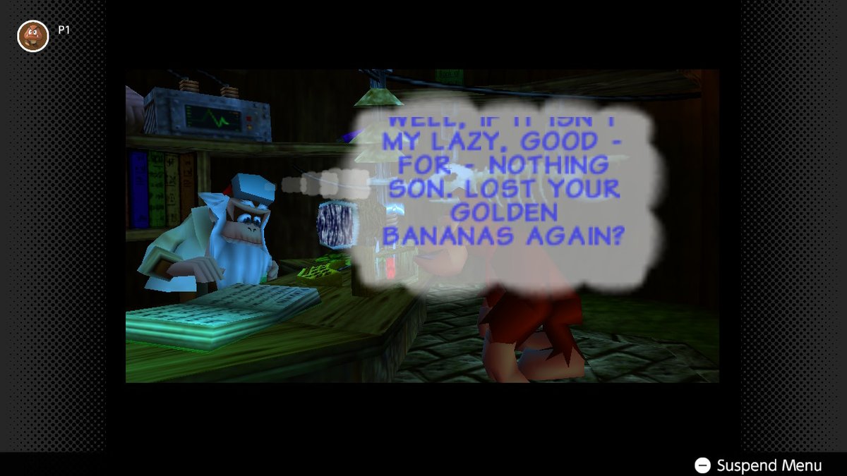 themack625's tweet photo. Donkey Kong 64 introduced me to the Kong family. This includes the curmudgeon Cranky Kong. 

He's got some zingers in-game, but I really dig his lines in the instruction booklet. https://t.co/la2ubi8G1f