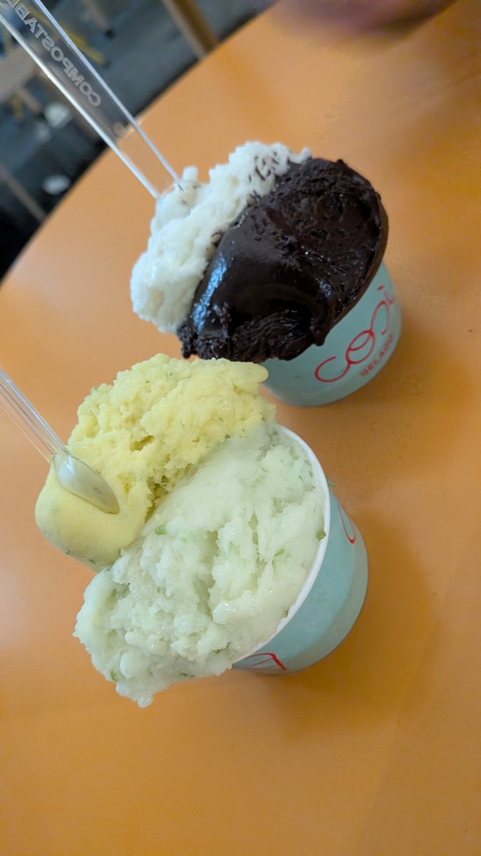 virtual_rabbit's tweet photo. 修道院付属教会を転用したカフェでおじさまのファドを拝聴、大量のsaudadeとメロさを摂取したコインブラ。
そしてジェラート！「COSÌ」のジェラート！間違いなく人生イチ美味いアイスだった！！
昼と深夜の2回行ってしまいました。特にメロン、あれのためだけに行く価値あります。
明日からリスボン！ https://t.co/G81U809JEH
