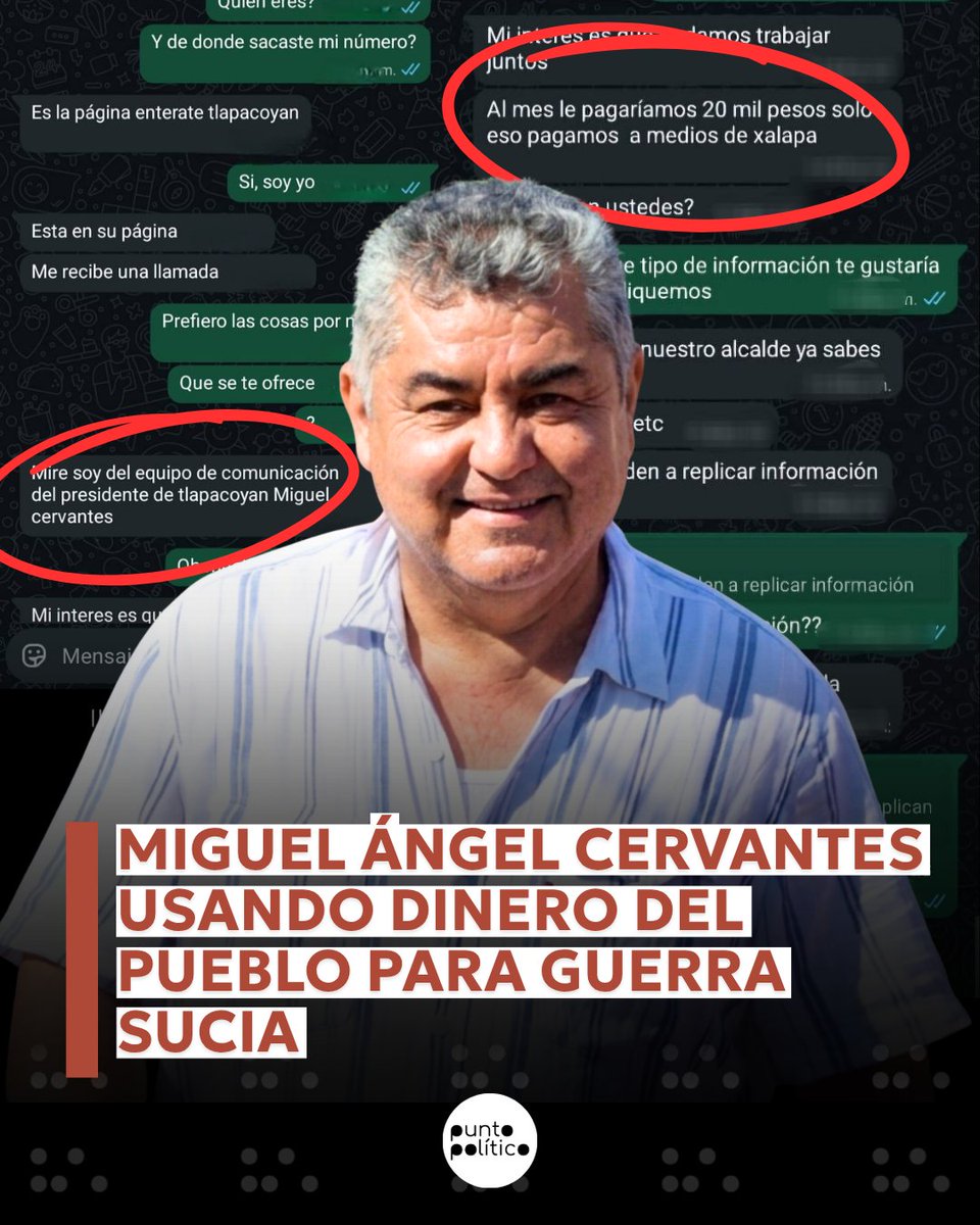 PtoPoliticoMX's tweet photo. 🚨 Señalamientos contra Miguel Ángel Cervantes apuntan al presunto uso de recursos públicos para atacar adversarios políticos, lo que ha provocado críticas en Tlapacoyan.

#MiguelÁngelCervantes #Tlapacoyan #Polémica #Política #Veracruz https://t.co/mg7DvsrtRP