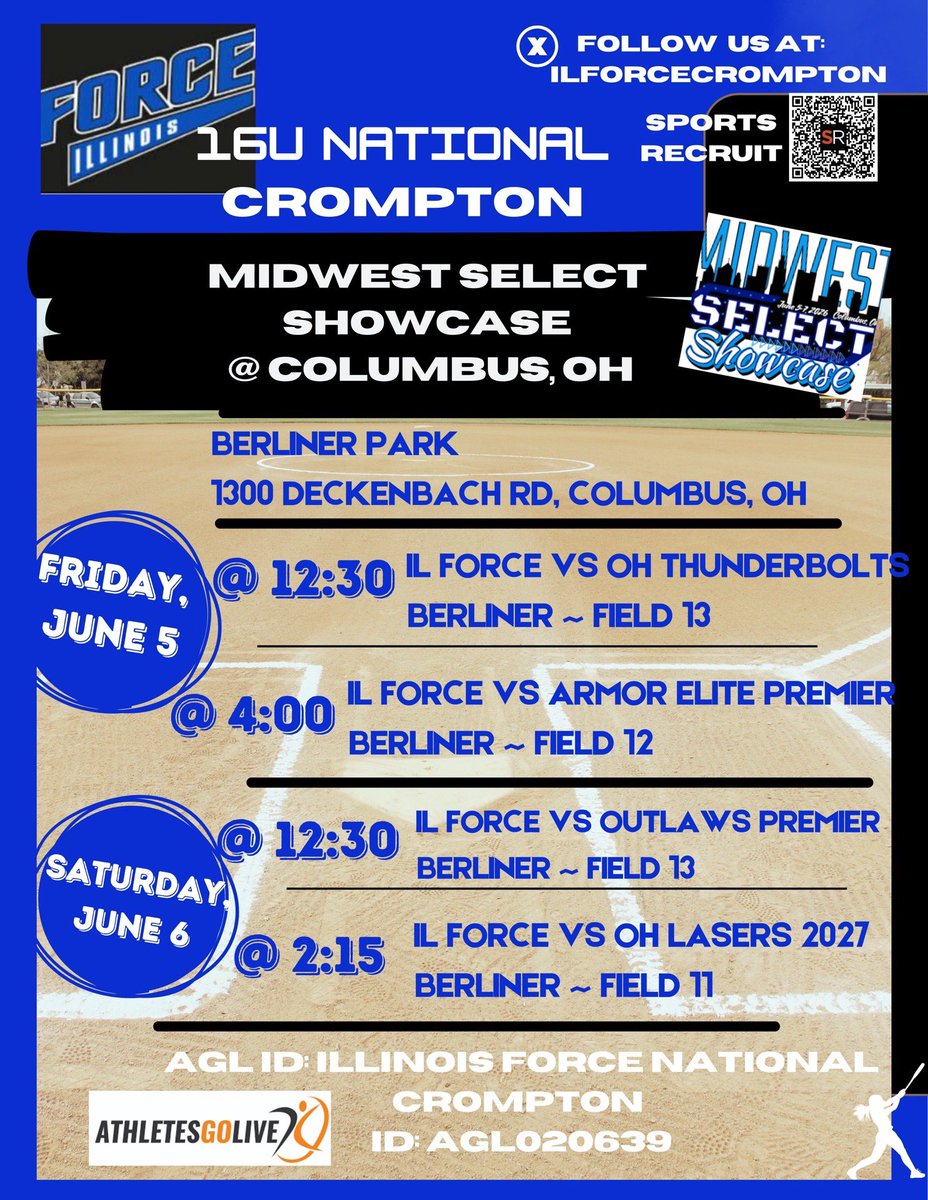 ILForceCrompton's tweet photo. Miss us? 👀 We know we’ve been a little MIA, but we’re back!

We’re hitting the road and seeing everyone this weekend in OHIO! 🌰

Plus, a wave of commit updates heading your way soon—stay tuned so you don’t miss out, and check our full weekend schedule below! 👇🗓️ #CommitSeason https://t.co/6lYJ9tMGnS