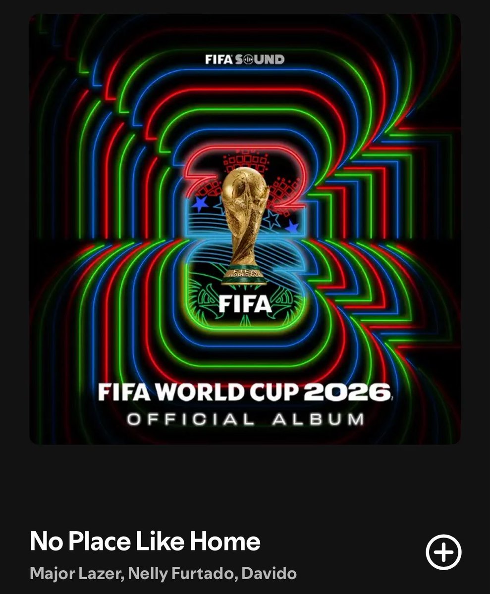 thedebuthub's tweet photo. 🚨 OUT NOW 🚨

👥 MAJOR LAZER, NELLY FURTADO &amp; DAVIDO 
📀 NO PLACE LIKE HOME

2026 FIFA WORLD CUP SOUNDTRACK 🏆 https://t.co/Z0po6KlgXQ