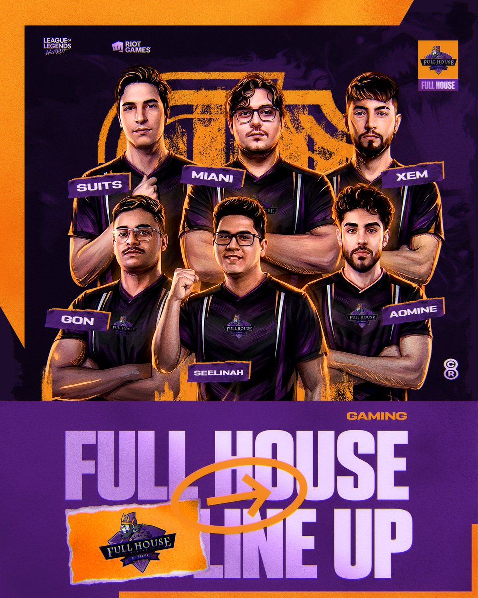 fhgesports's tweet photo. 🔥 Estamos de VOLTA 🔥
Apresentamos a nossa LineUp oficial de @WildRiftBR! 💜

Convocamos todos vocês a torcer pela FHG nos próximos campeonatos, já segue a rapaziada para não perder nenhum jogo e conteúdo! #GOFHG 

#wildrift #leagueoflegends https://t.co/8c6cjeL9ig