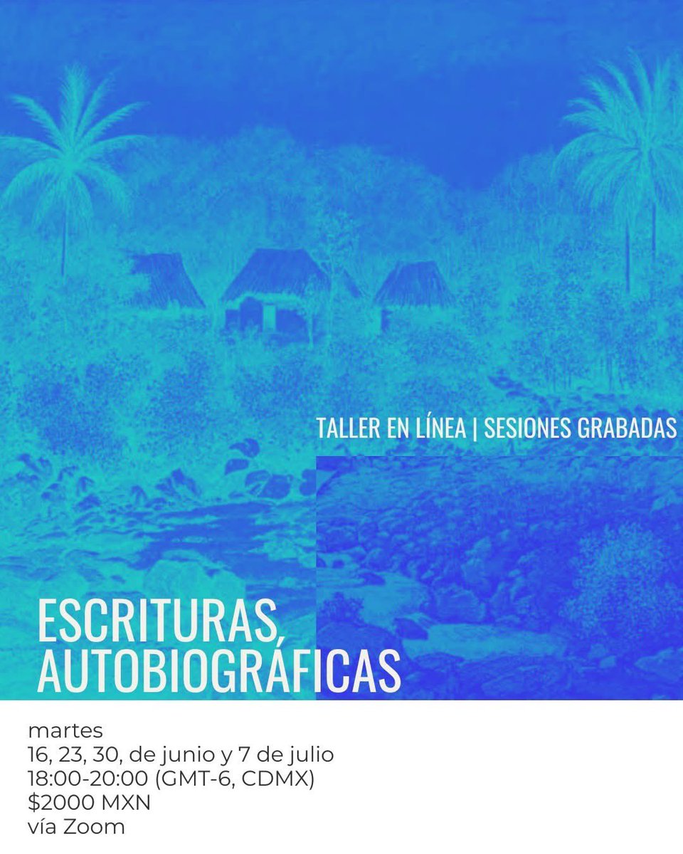 cruz_arzabal's tweet photo. Nueva emisión del taller de escrituras autobiográficas de Marisol García Walls. Es una estupenda oportunidad para darle forma a la escritura sobre uno o a partir de uno. Marisol es una estupenda tallerista y este es su estelar.
Inscripción en este enlace https://t.co/hKaqdrhdxW https://t.co/v98iGciiLS