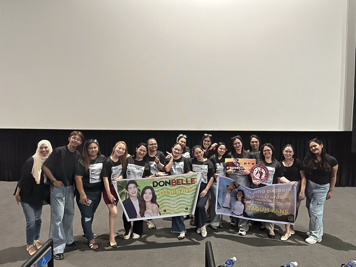 therealquen08's tweet photo. Ready na po kami team #DonBelle Tagumeños for Davao #TayoSaWakas Blockscreening. . See you @donnypangilinan @bellemariano02 https://t.co/9xCsduRUIM