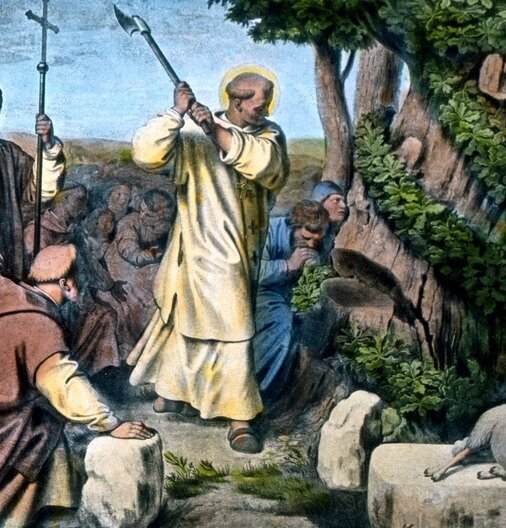 TempusFugit4016's tweet photo. "Let us trust in Him Who has placed this burden upon us. What we ourselves cannot bear let us bear with the help of Christ. For He is all-powerful, and He tells us: 'My yoke is easy, and my burden light.'" - St. Boniface https://t.co/2YLcnHkcB6