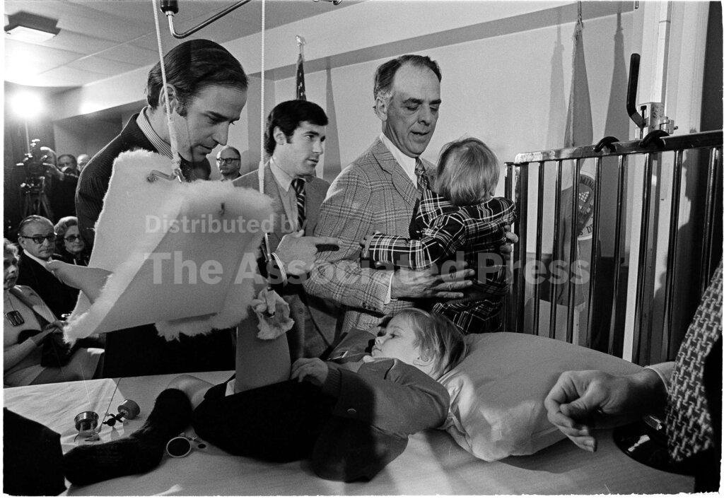crawdad278's tweet photo. @shagbark_hick @HunterBiden This photo alone would win him a few million votes.  

It would help him counter the addict narrative by demonstrating his childhood, growing up with a father who would dress him up for a political photo op after he was injured in a wreck that killed his mother and sister. https://t.co/SNpASYWfb8