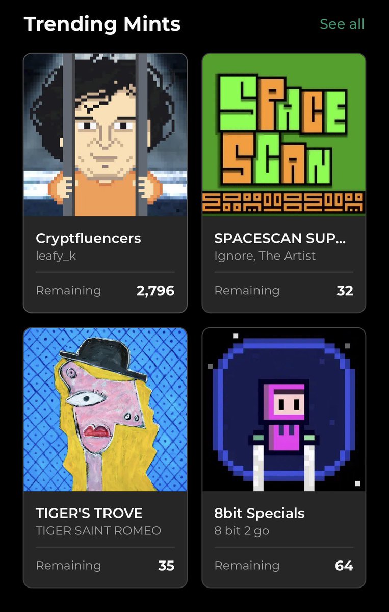 aster_cast's tweet photo. All 4 are worthy of your XCH and support don’t sleep on these 👌🌱

@cryptfluencers 
@ignoreart 
@TigerSaintRomeo 
@8bit2go https://t.co/t3RmMTriqH