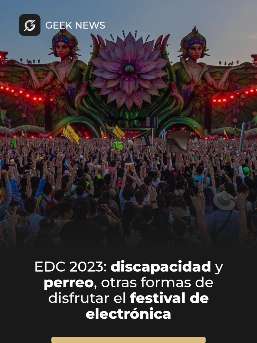 genvisualia's tweet photo. Con luces fosforescentes y decibeles que retumbran en el Autódromo Hermanos Rodríguez, EDC 2023 llega a CDMX del 24 al 26 de febrero, con más de 100 actos de música electrónica nacional e internacional.

En su novena edición, el festival se consolida como uno de los más grandes fuera de Europa. Los escenarios Circuit Grounds, Neon Gardens, Waste Land, Bionic Jungle y Stereo Bloom invitan a un viaje visual, con actuaciones de Marshmello, Martin Garrix, Diplo, Tiësto, Rehab, Illenium y Above & Beyond.

Además de la EDM, el escenario MIXX trae reggaetón y trap para ampliar el abanico de ritmos que pueblan la pista. Jorge, 25 años, comenta que el electro es potente, pero a veces cansa y prefiere perrear con la banda. Daniela, 28 años, psicóloga, dice que el urbano conecta más con su generación.

La experiencia también destaca por su enfoque inclusivo: Rodrigo, quien llega con muletas y silla de ruedas, recibió un carrito gratuito para desplazarse dentro del recinto; subió a la rueda de la fortuna sin problemas y resaltó el ambiente respetuoso.

Con miras a 2024, EDC mantiene viva la escena electrónica masiva en México.

#EDC2023 #EDC #CDMX #electronicmusic #festival #accesibilidad