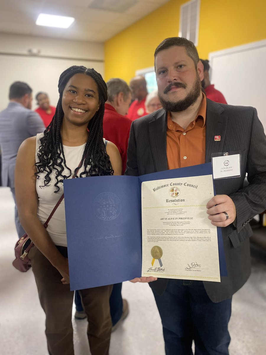 CouncilmanIzzy's tweet photo. The Third Annual Art is Alive in Pikesville kicked off at the Maryland State Police Museum tonight! 

This year’s event honors the 250th anniversary of our nation’s independence and features of the work of veteran artists. https://t.co/dqlNhQwUA8