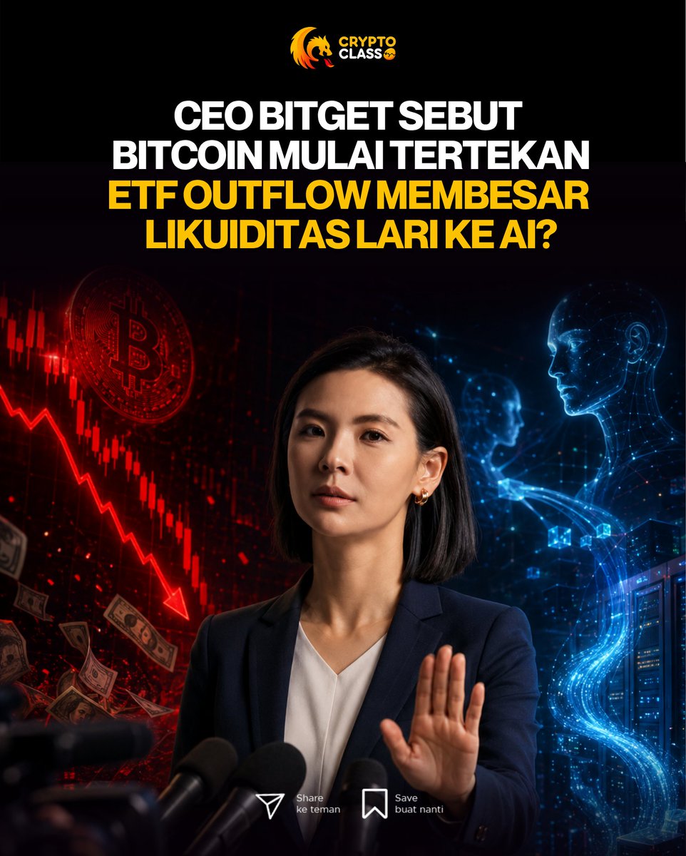 CoinKami's tweet photo. CEO BITGET SEBUT
BITCOIN MULAI TERTEKAN
ETF OUTFLOW MEMBESAR
LIKUIDITAS LARI KE AI? https://t.co/ACzeHHU3ro