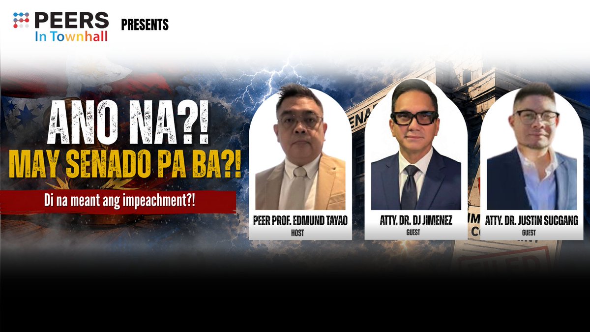 peersphl's tweet photo. HAPPENING NOW:
Live Now!
Episode 114: Ano na?! May Senado pa ba?! Di na meant ang impeachment?!

Watch Here:
Youtube Livestream: 
https://t.co/fGcQEqCUHt

Facebook Livestream: 
https://t.co/pSB8ahFHoe https://t.co/FUDySTJhVj