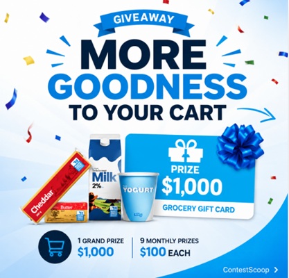 ContestsScoop's tweet photo. Groceries aren't getting any cheaper, so this giveaway could come in handy! 🛒🥛 One lucky winner will score a $1,000 grocery gift card, plus there are 9 monthly $100 gift cards up for grabs.  💸✨
👉 👉 https://t.co/WW5kqEKuE2

Good luck! 🍀💙

#ContestScoop https://t.co/5jE9B1O2qW