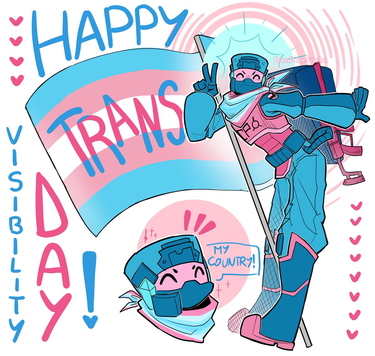 PomPomFacha's tweet photo. Kinda late cuz I misread the dates but everyday is Trans Visibility Day to me anyways, so happy Trans Pride everyone!!!
#fnfoundation #fridaynightfoundation #TransDayOfVisibility https://t.co/LEfQoLCT8O
