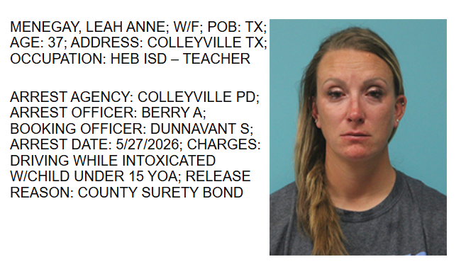 DEI_Champion's tweet photo. Teacher busted for DUI with a child in her car in Colleyville, TX. https://t.co/5lGk5h0Pyd
