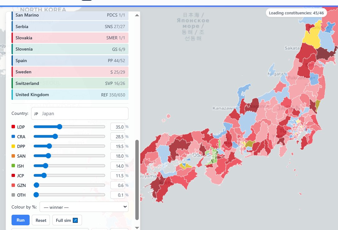 RealAlbanianPat's tweet photo. I have finished electoral simulators for Japan, Most  of Europe, Mexico, and I will work on Latin America/Australia/New Zealand/South Korea/Taiwan/Thailand/South Africa next if you are interested please comment below the test will starts this weekend https://t.co/QEbTLuQbVT