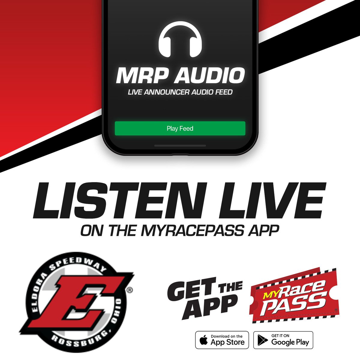 MyRacePass's tweet photo. Headed to @EldoraSpeedway for the Dirt Late Model Dream this weekend? Grab your headphones and listen into the action on the MyRacePass App! #TeamMRP #GetTheApp https://t.co/545LnlFukE