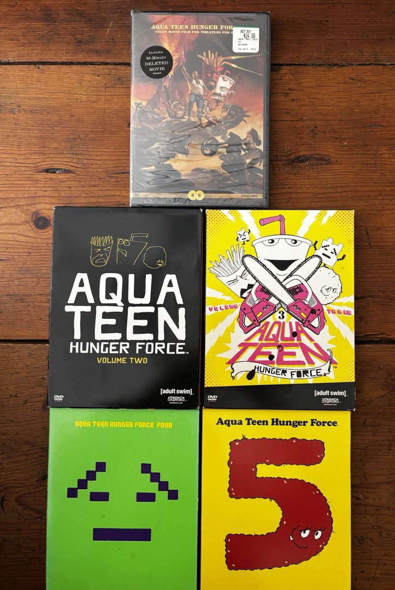 DVDODDVDOD's tweet photo. Aqua Teen Hunger Force New Sealed DVD &amp; Pre-owned Volumes 2 through 5  
🔗 https://t.co/b8u5t4mviZ  
 #ad https://t.co/1F2VemSvCs
