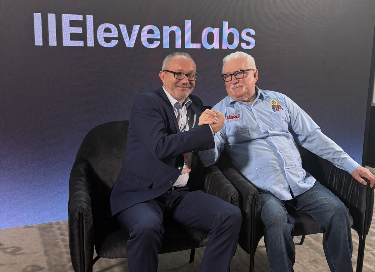 jazdzynski's tweet photo. Dwóch prezydentów w dwa dni! Ładnie nam się przedstawiło w Warszawie @ElevenLabs. :) Kiedyś budowaliśmy przełomy technologiczne tworząc Onet, Allegro czy Interię na lokalny rynek. Dziś na celu od razu cały świat. Powodzenia @mati Staniszewski! https://t.co/vAXoHp5erV