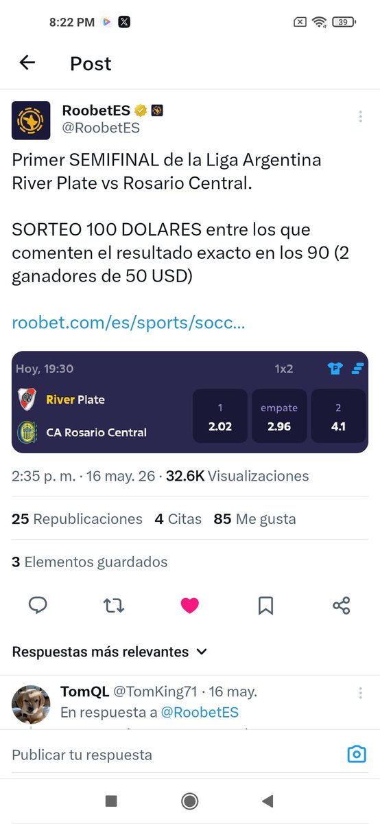 TomKing71's tweet photo. @RoobetES Dale @RoobetES y esto sorteo de River ya fue? https://t.co/XjMwAuF4hx