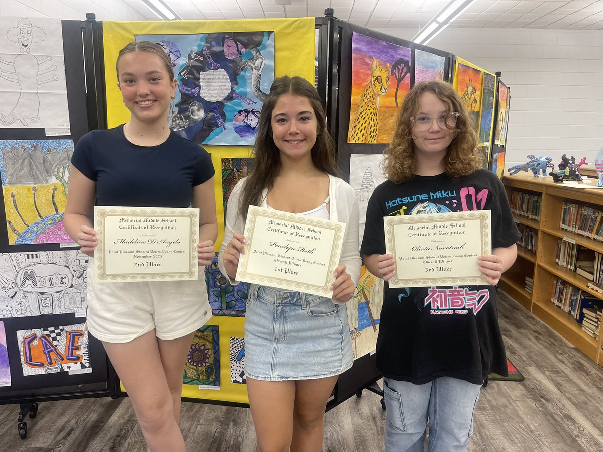PtBoroSchools's tweet photo. Congratulations to all of the Memorial Middle School students who were recognized at the Point Pleasant Student Voices Essay Contest Celebration! Special thanks to our ELA teachers and the MMS PTO for making this annual event a great success! #PantherPath https://t.co/NMYITeIHj2