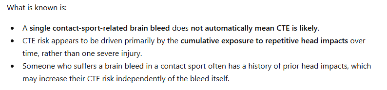 SniffRocks's tweet photo. @antonposa Brain bleeds do not increase your risk of CTE, consistent head knocks do, therefor we should retire Radley, Teddy, list goes on, right? Eli has had very few concussions during his NRL career relative to those blokes https://t.co/RqJrUBmdLh
