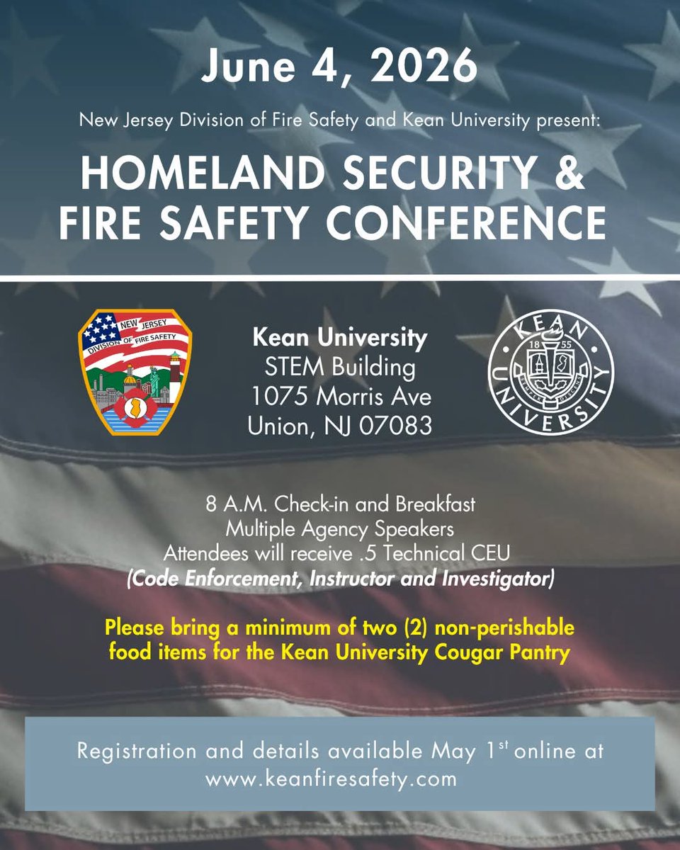 NJNFFF's tweet photo. Earlier today our @NFFF_News Advocates attended the Homeland Security &amp; Fire Safety Conference hosted by the @NJ_FireSafety &amp; Kean University Fire Safety Training Program. https://t.co/Vf9NvCne8s