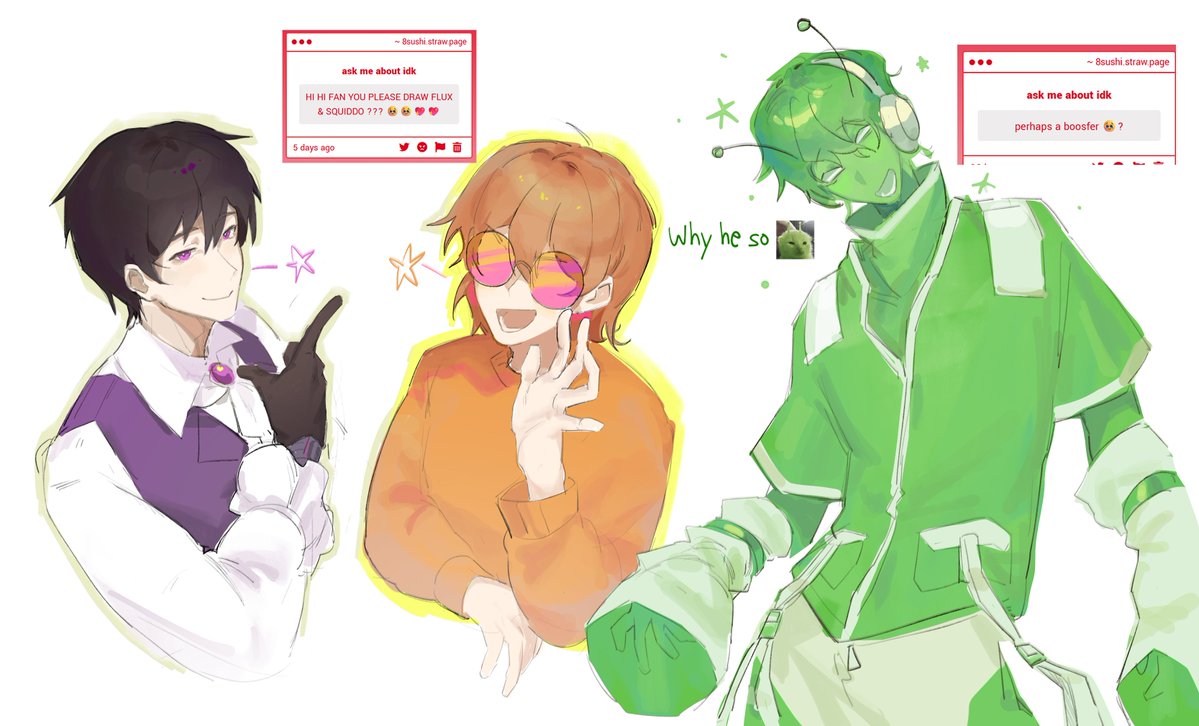 8sushipersecond's tweet photo. day 4 of drawing 🪻 everyday until he is free from his exams....

with boosfer and squiddo yay https://t.co/fGAjiIduLk