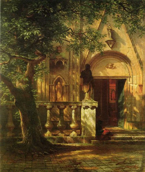 WorksAndDays_'s tweet photo. Sunlight and Shadow, Albert Bierstadt https://t.co/5Zzhtcr24M