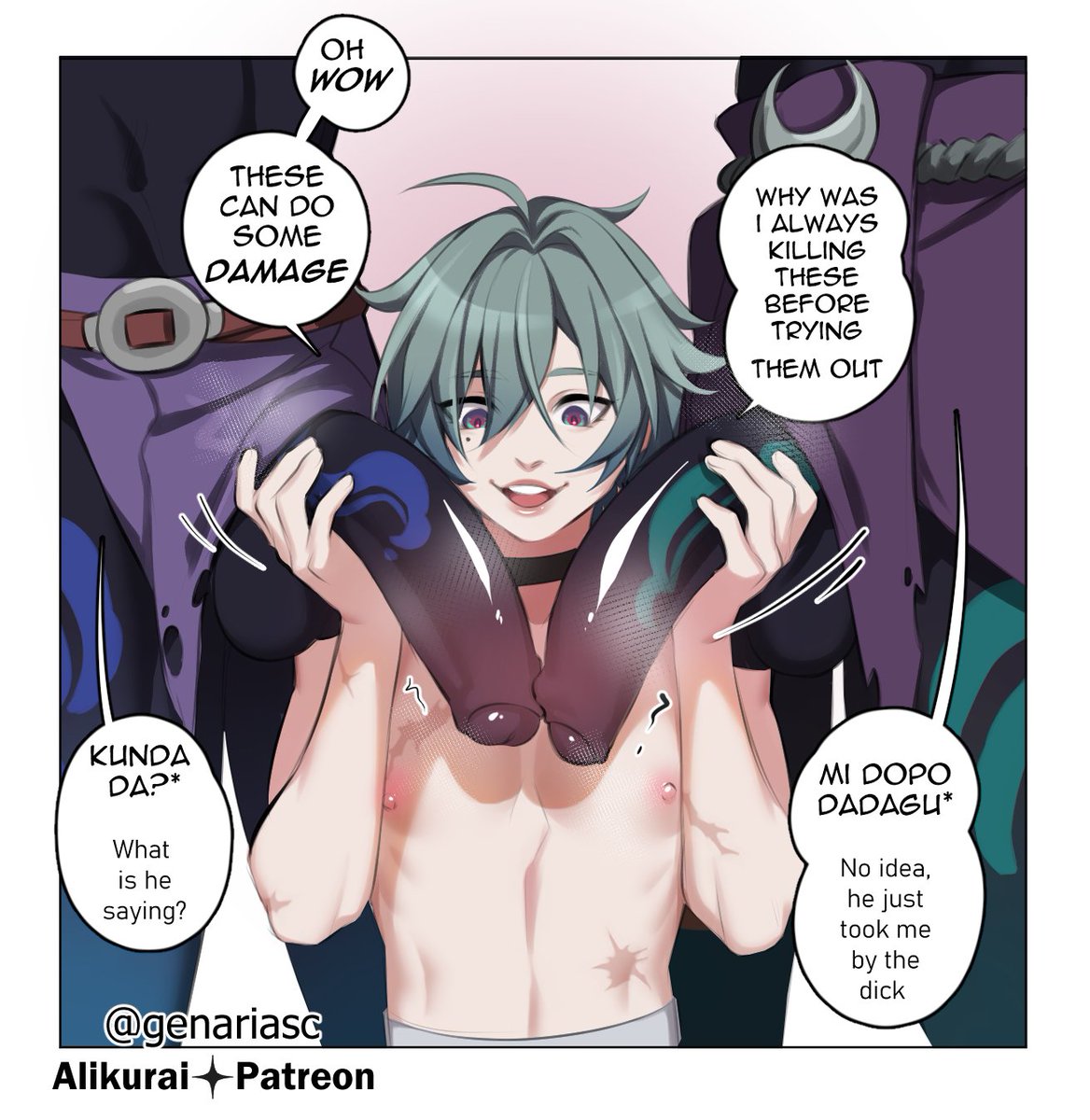 genariasc's tweet photo. lohen's hilichurl adventure pt 1....... 🫣 https://t.co/LusLxCvyhS