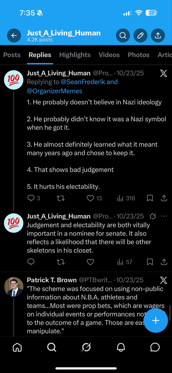 Probably_Human_'s tweet photo. @Listless_Vessel @hecubian_devil Here is me on that same day stating that He likely doesn’t believe Nazi ideology, but that this reflects on a likelihood of more skeletons. https://t.co/Jhbc5SlhUP