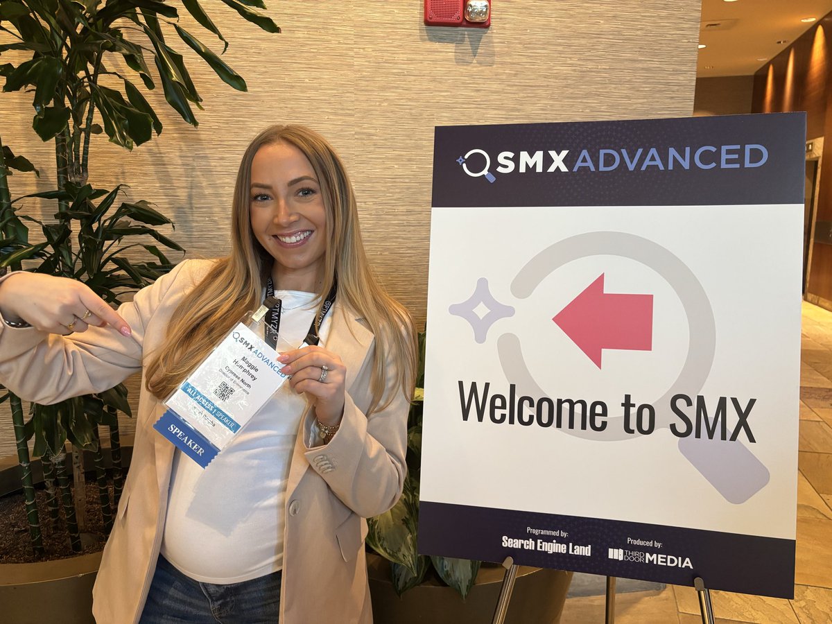 CypressNorth's tweet photo. It’s #SMXAdvanced Eve for Director of Ecommerce Maggie Humphrey, who makes her @smx debut tomorrow! 

Catch her talk, “PMax vs. Standard Shopping: Driving ecommerce growth in Google Ads,” at 12:30 p.m. in Grand Ballroom B! https://t.co/eEq7mP4dpS
