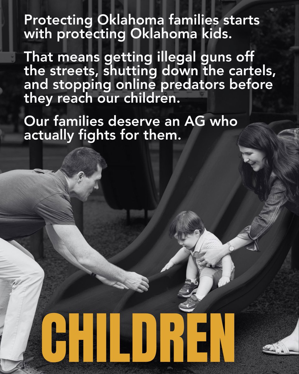 coffeyforok's tweet photo. I walked away from my career as a federal prosecutor because Oklahoma needed someone willing to fight for it.

Coffey’s 4 C’s: Children. Corruption. Crime. Costs. The foundation of everything I’m working for as your next Attorney General. https://t.co/KTi2XN2swx