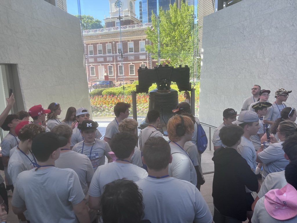 ShumateDc's tweet photo. The Liberty Bell: "Proclaim LIBERTY throughout all the Land unto all the Inhabitants thereof"
 #ShumateDCTrip2026 https://t.co/bJJTngVSEs
