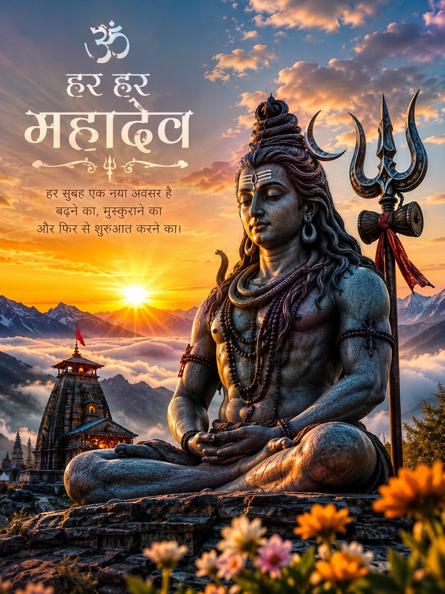 cell222right's tweet photo. ✨ Every sunrise brings a new chance to grow, to smile and to begin again.

Stay grateful, stay positive and let your light shine today. 🌸💫

🙏 Har Har Mahadev 🙏 #GoodMorning #PositiveVibes #NewBeginnings #Mahadev ❤️🕉️ https://t.co/KnjWbNkIVb