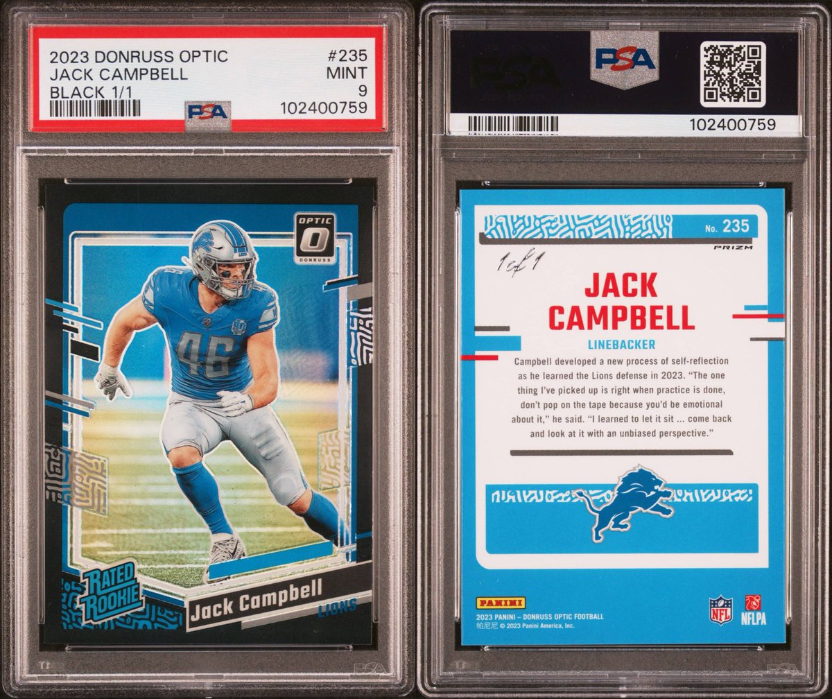 Section344Lions's tweet photo. ⬛️Jack Campbell True Black 1 of 1 Rookie⬛️

#CaptainJack 🦁 
#OnePride https://t.co/JyuJ68jLVg