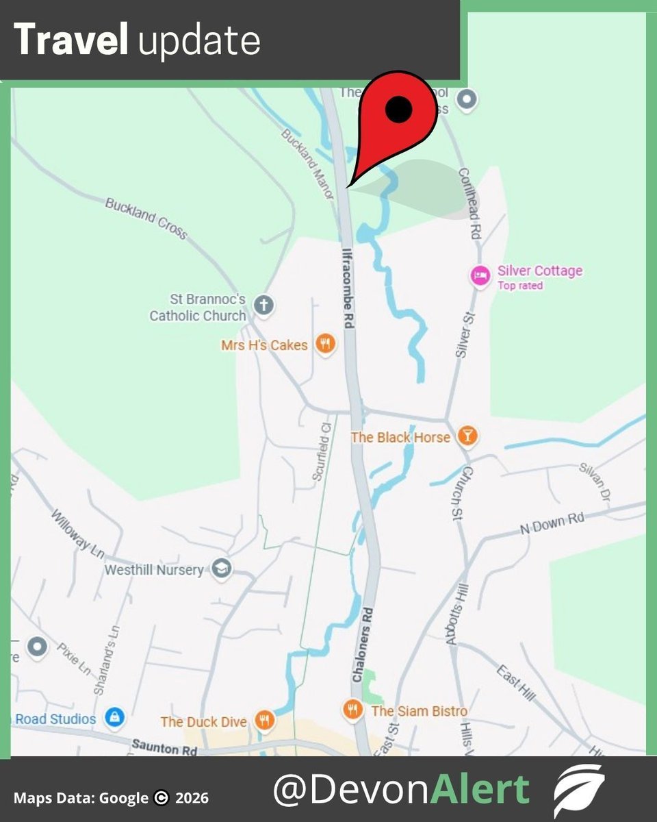 DevonAlert's tweet photo. There is a large Tree in the Road on the A361 Just North of Braunton , Please find an Alternative route if possible.  CA 00:41 05/06/2026 #Devon @StagecoachSW @BBCDevon https://t.co/Smab8w1M5z