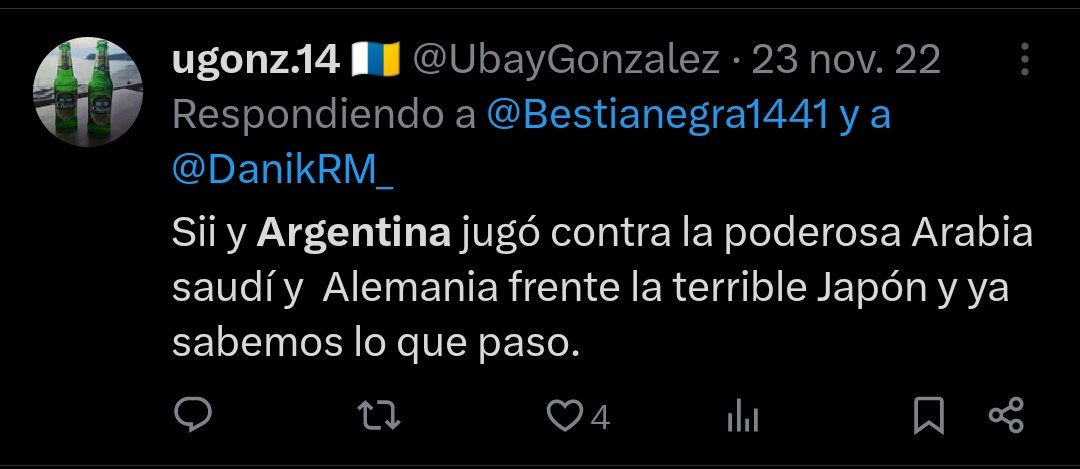 BulosBlanco's tweet photo. @UbayGonzalez @Picks_Online Sólo decís éso porque sos anti argentino. Estás totalmente cogido, pronta recuperación. https://t.co/ZvhZmQSlVK