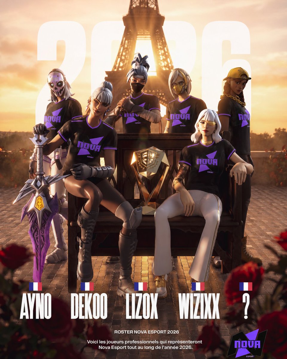 teanfoxfnt's tweet photo. Après des mois de travail, de recrutement et de préparation, nous sommes fiers de vous présenter le roster officiel 2026.
🔥 AYNO
🔥 DEKOO
🔥 LIZOX
🔥 WIZIXX
❓ Une dernière place reste à prendre...
Cette année, un seul objectif : gagner, progresser et représenter nos couleurs https://t.co/sVY0BwQCiM