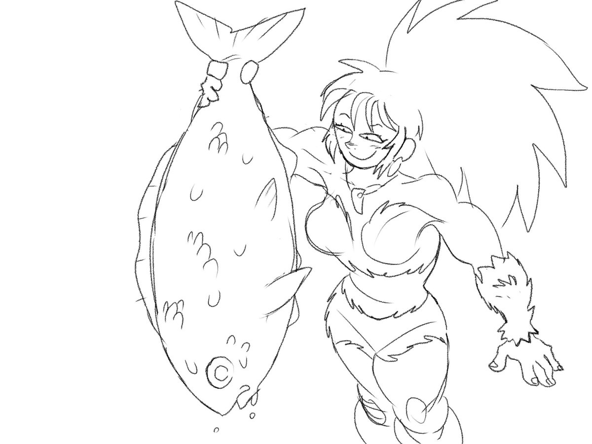 Finally decided on a name for my cavewoman OC, its Minnow 🐟🦣✨️ 