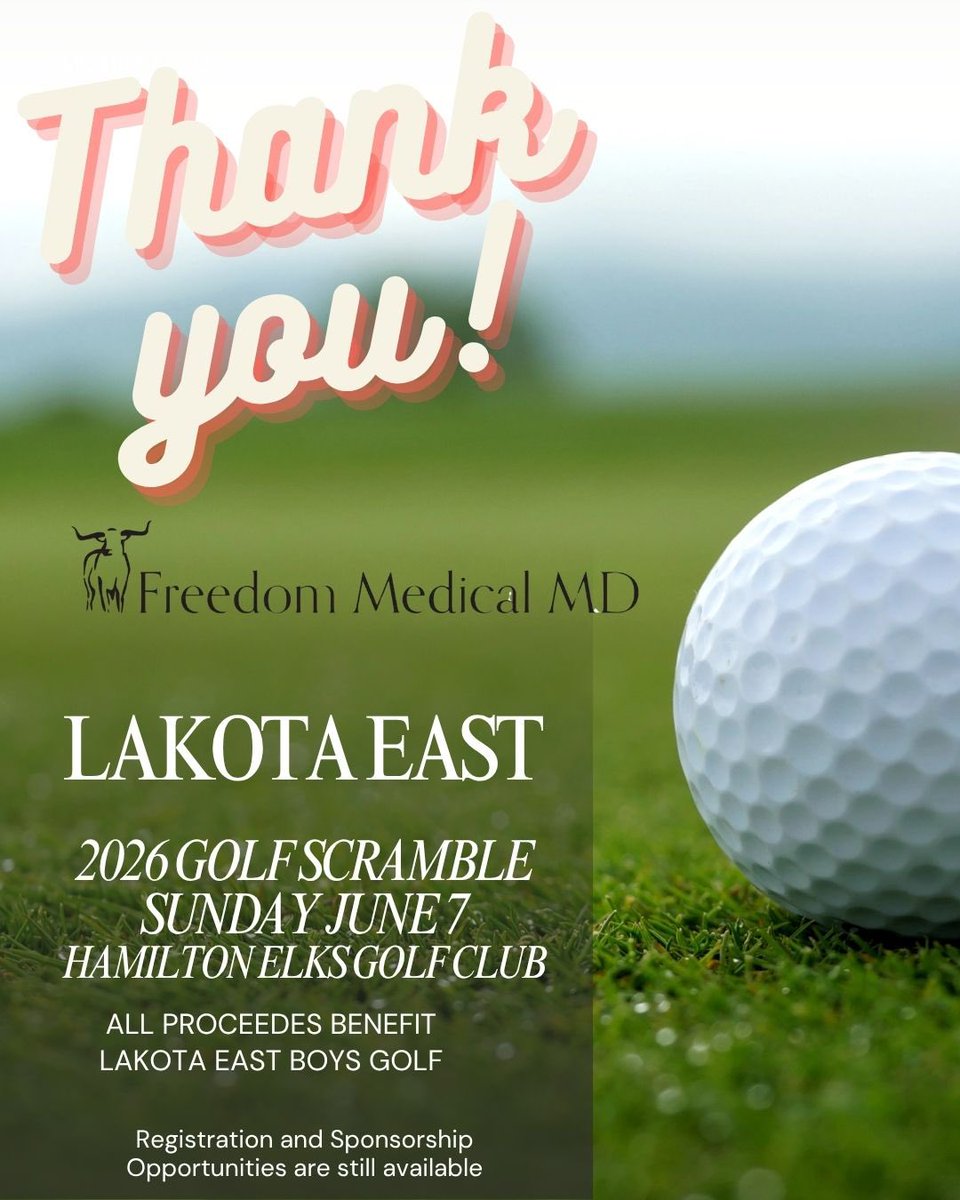 GoHawksGolf's tweet photo. Thank you Freedom Medical MD for your sponsorship and support of Lakota East Boys Golf⛳️
#theEASTway https://t.co/9SpkKqfOE1