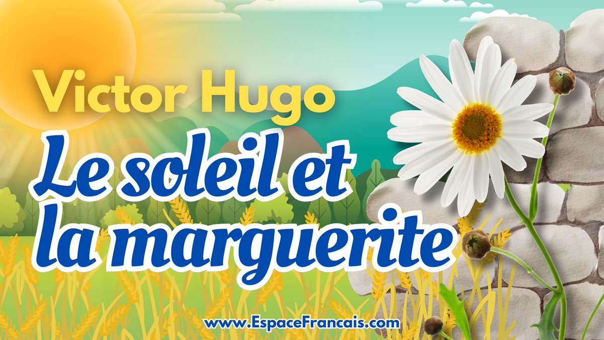 EspaceFrancais's tweet photo. Le soleil et la marguerite, un poème de Victor Hugo, mis en musique et en chanson.
🔗 https://t.co/9yNtu2y0yF
🔔 S'abonner https://t.co/3MKQQ8nsYc
#Poésie #VictorHugo #Hugo #LesContemplations #Littérature #Poème #Chanson #chansonfrancaise #chansonfrançaise #Printemps https://t.co/izYG3MABxt