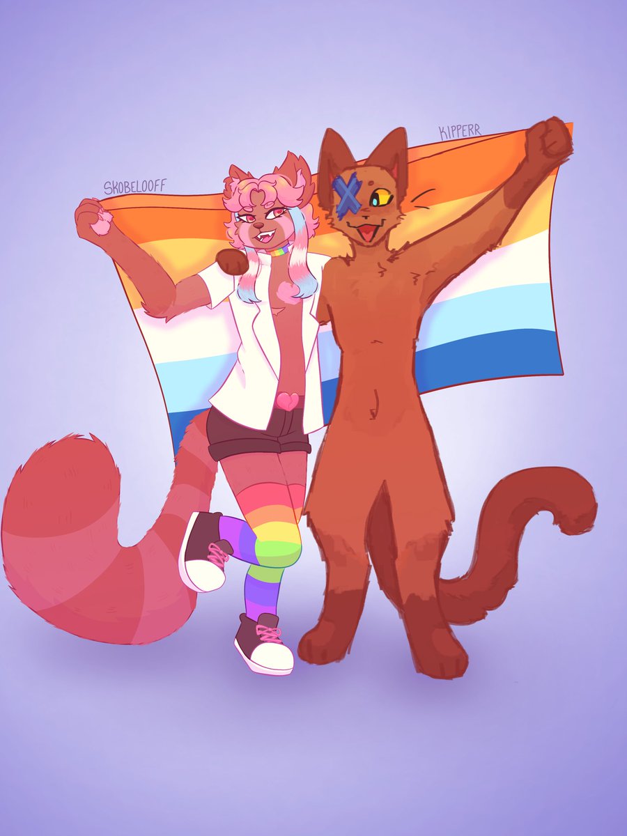 Skobelooff's tweet photo. PRIDE COLLAB WITH @Spooky_Spruce!!! WAHOOO!!! 
-
-
-
-
#Furryart #prideart #Pridemonth #Aroace https://t.co/lImoZU2mJd